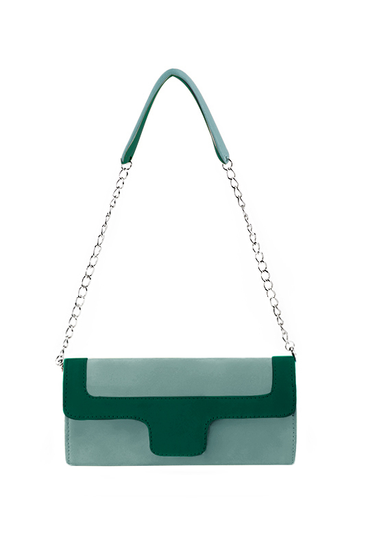 Mint green women's dress clutch, for weddings, ceremonies, cocktails and parties. Top view - Florence KOOIJMAN